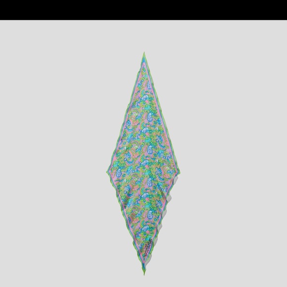 Marc Jacobs The Diamond Scarf silk green paisley - Picture 2 of 7